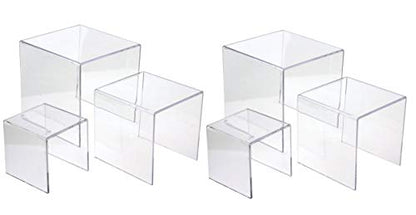  ® 3'' 4'' 5'' -6 PC Clear Acrylic Display Riser Jewelry Showcase Fixtures, Food Display Riser (Set Of 2)