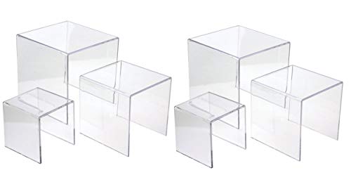  ® 3'' 4'' 5'' -6 PC Clear Acrylic Display Riser Jewelry Showcase Fixtures, Food Display Riser (Set Of 2)