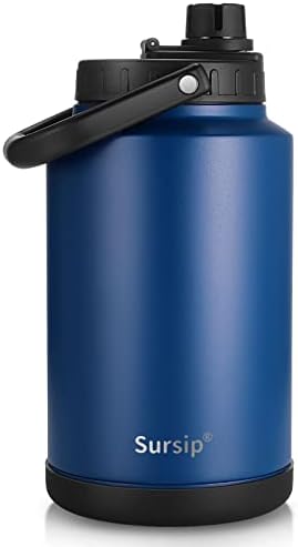  64 Oz Vacuum Insulated Water Jug,Half Gallon Stainless Steel Double Walled Water Bottle,18/8 Food-Grade Insulated Water Bottle ,Travel Drinking Water Flask-Cotton Candy