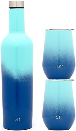  Wine Tumbler With Lid | Cute Stemless Glass Cup With Press-In Lid | Insulated Stainless Steel Coffee Mug | Gifts For Women Men Him Her | Spirit Collection | 12oz | Ocean Quartz