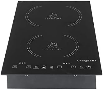  HangBERT Induction Cooktop 1800W NSF Certified Commercial Grade Durable Countertop Burner Pro Chef Professional 18/10 Stainless Steel Housing Schott Glass 10-Hour Timer