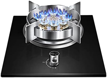  Gas Stove 1 Head 7.2KW 9 Cavities Large Fire Wok Burner With Flame Out Protection Home Kitchen Tempered Glass Camping Independent Stove Easy To Clean (Color : Silver, Size : LPG)