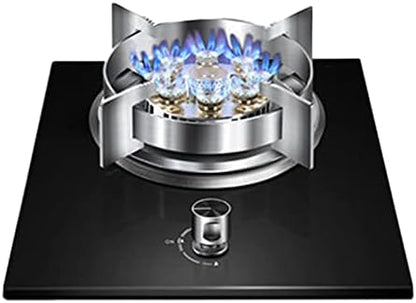  Gas Stove 1 Head 7.2KW 9 Cavities Large Fire Wok Burner With Flame Out Protection Home Kitchen Tempered Glass Camping Independent Stove Easy To Clean (Color : Silver, Size : LPG)