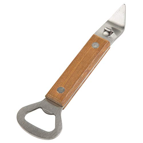  Smart Cook Bottle Opener Can Punch Opener - Dual-sided Manual Stainless Steel Can Opener With Riveted Wood Handle, Set Of 2 Units