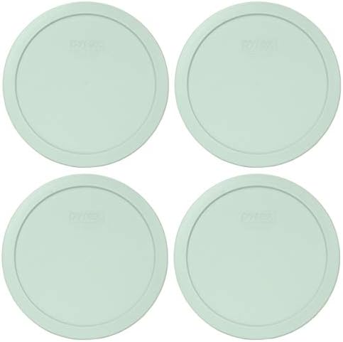 Pyrex 7402-PC Muddy Aqua Round Plastic Food Storage Replacement Lid, Made In USA - 2 Pack