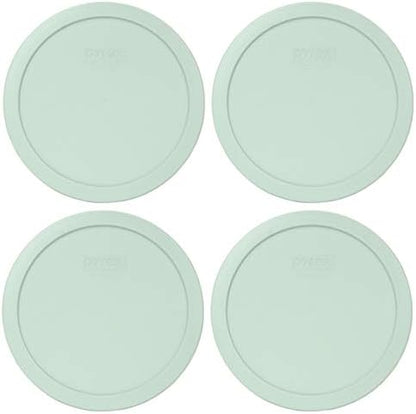 Pyrex 7402-PC Muddy Aqua Round Plastic Food Storage Replacement Lid, Made In USA - 2 Pack