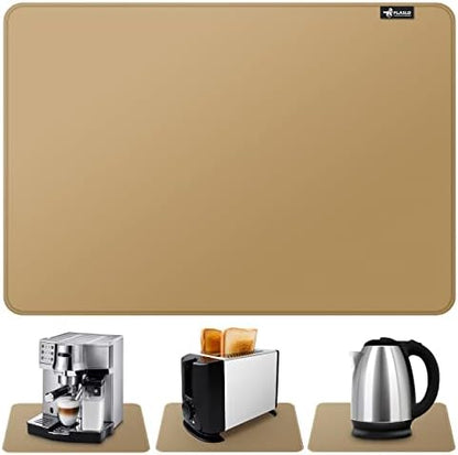  Kitchen Coffee Maker Heat Resistant Mat, Waterproof Silicone Coffee Mat, Fireproof Countertop Protector Cover Mat Under Oven, Coffee Maker, Cutting Board, Bread Machine (Grey, 16"X25")