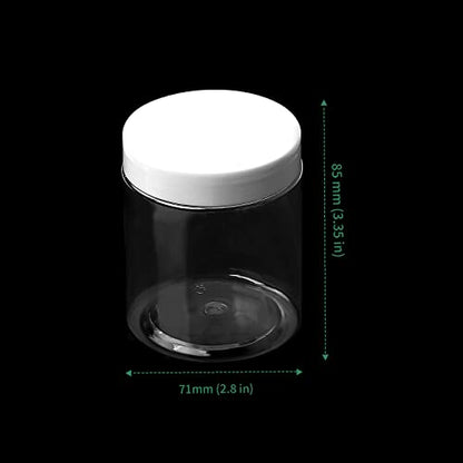  46 PCS 8 OZ Slime Containers With Lids, Food Grade Clear Plastic Slime Storage Containers, BPA Free, Wide-Mouth Plastic Jars With Lids For Slime Kit, Food Storage, Beauty Products