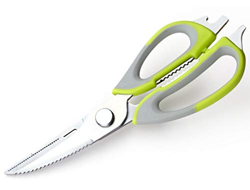  Kitchen Shears, Heavy Duty Stainless Steel Multi-function Kitchen Scissors Detachable(Green)