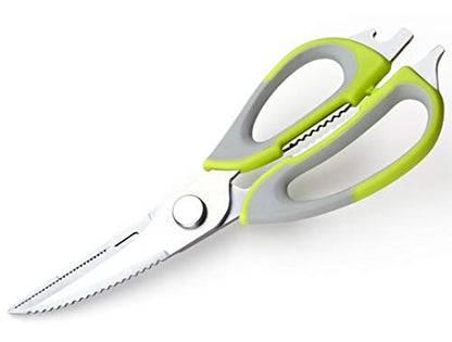  Kitchen Shears, Heavy Duty Stainless Steel Multi-function Kitchen Scissors Detachable(Green)