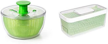  OXO Good Grips Large Salad Spinner - 6.22 Qt. & Good Grips Little Salad Dressing Shaker - Black