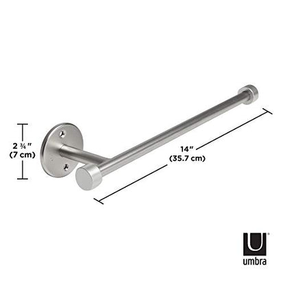 Umbra - 1009237-410 Cappa Paper Towel Holder – Modern Under Cabinet Or Wall Mount Dispenser (Horizontal Or Vertical), 14"L X 4"W X 2.6"H, Nickel
