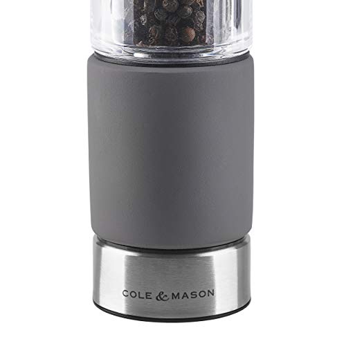 Cole & Mason H321802 Regent Salt Mill | Precision+ Stemless | Concrete/Stainless Steel/Acrylic | 180mm | Single | Includes 1 X Salt Grinder | Lifetime Mechanism Guarantee