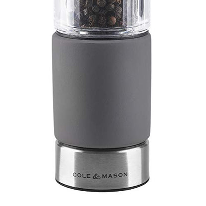 Cole & Mason H321802 Regent Salt Mill | Precision+ Stemless | Concrete/Stainless Steel/Acrylic | 180mm | Single | Includes 1 X Salt Grinder | Lifetime Mechanism Guarantee