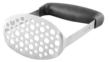  High Quality Stainless Steel Potato Masher With Broad And Ergonomic Horizontal Handle – Fine-grid Mashing Plate For Smooth Mashed Potatoes, Vegetables And Fruits
