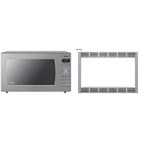Panasonic Countertop/Built-In Microwave Oven With Cyclonic Wave Inverter Technology And 1250W Of Cooking Power - NN-SD975S - 2.2 Cu. Ft (Stainless Steel/Silver) & 27 TRIM KIT, 27 Inch, Silver