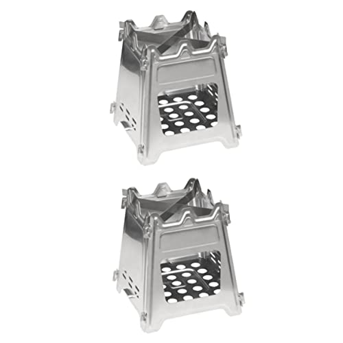  INOOMP 2 Pcs Foldable Backpack Outdoor Accessories Mini Backpack Collapsible Backpack Portable Campfire Stove Wood Stove Camping Ultralight Stove Outdoor Camping Supplies Foldable Stove