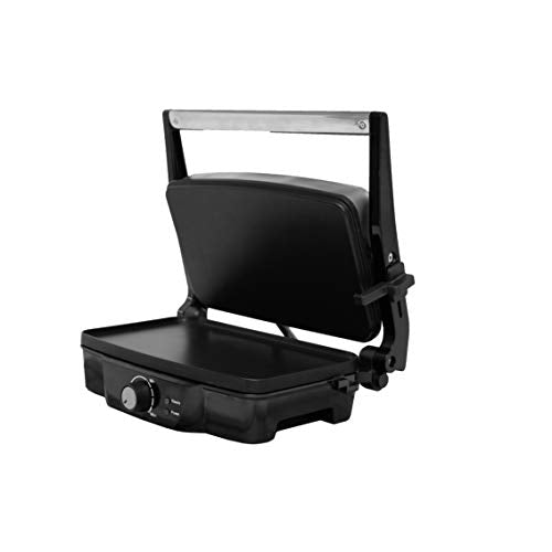  MUSA USA Electric Stainless Steel Panini Press With Adjustable Temperature Settings And Nonstick Plates, 1200W
