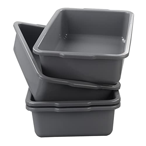  34 L Grey Plastic Bus Box, Commercial Bus Tubs, 4 Packs