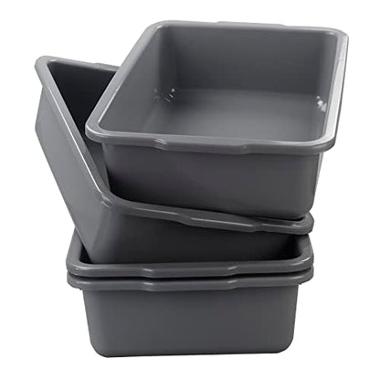  34 L Grey Plastic Bus Box, Commercial Bus Tubs, 4 Packs
