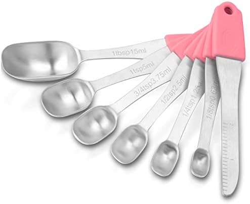  Measuring Spoons 18/8 Stainless Steel Measuring Spoons Set Of 7 Piece With 1 Leveler Dry And Liquid Ingredients (Dual Sided)