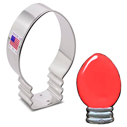  Hristmas Lights/Light Bulb Cookie Cutter, 3.25", Made In USA By Ann Clark
