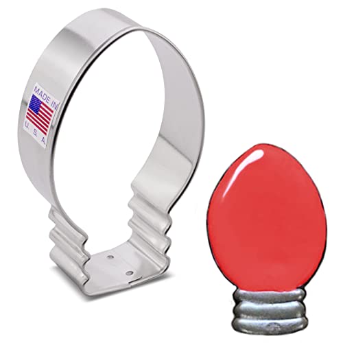 Hristmas Lights/Light Bulb Cookie Cutter, 3.25", Made In USA By Ann Clark