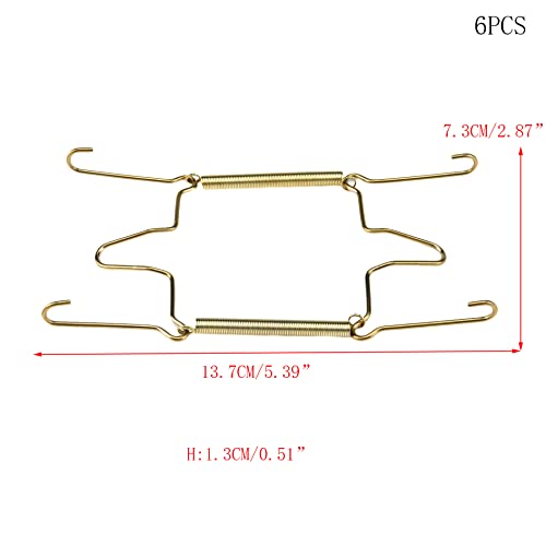  Faotup 6PCS Gold Metal Spring Plate Wall Hangers,Plate Hangers For The Wall 5 Inch,Dish Display Holder Wall,Dish Wall Hanger,Dish Hangers For Display,Suitable For 15-16 CM,5.39×8.87×0.51inches