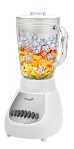  D4002WG Countertop Blender With 5-Cup 42oz Glass Jar, 10 Speed Settings With Pulse, Sharp Stainless Steel Blade, White