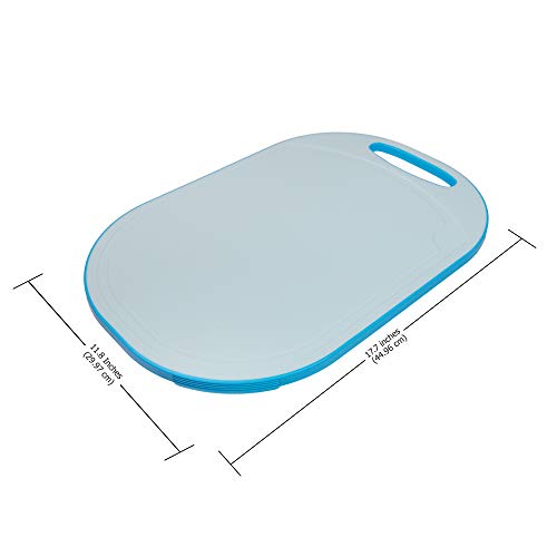 (5 Layers) Multi-Layer Non-Slip Cutting Board, Innovative 5 Layered Construction, 5 Kitchen Chopping Boards For Price Of 1, BPA Free, Non Porous, Dishwasher Safe, Juice Grooves (Blue)