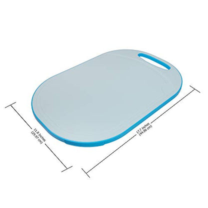 (5 Layers) Multi-Layer Non-Slip Cutting Board, Innovative 5 Layered Construction, 5 Kitchen Chopping Boards For Price Of 1, BPA Free, Non Porous, Dishwasher Safe, Juice Grooves (Blue)