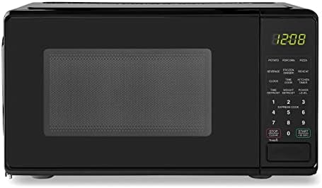 Mainstays 0.7 Cu Ft Compact Countertop Microwave Oven, Black (Black)