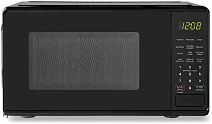  Mainstays 0.7 Cu Ft Compact Countertop Microwave Oven, Black (Black)