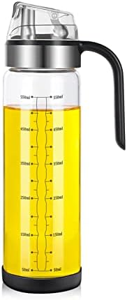  Glass Olive Oil Dispenser Bottles For Kitchen, Automatic Flip Cooking Oil Dispenser Bottle, Vinegar Dispenser Bottle, 650ML 22oz