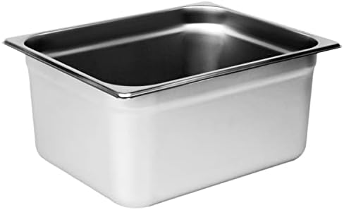  6-inch 1/2 Half-Size 22 Gauge Stainless Steel Anti-Jam Steam Table Pan With Lid