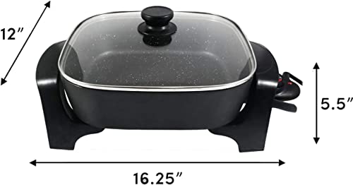  Nstick Extra Deep Electric Skillet - With Glass Vented Lid, Serves 4 To 6 People (7.5Qt.)
