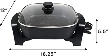  Nstick Extra Deep Electric Skillet - With Glass Vented Lid, Serves 4 To 6 People (7.5Qt.)