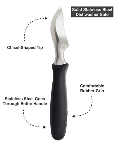  Ice Cream Scoop - Heavy Duty Stainless Steel Icecream Scooper With Non-Slip Rubber Grip - Professional Metal Ice-Cream Spade - Dishwasher Safe – Black