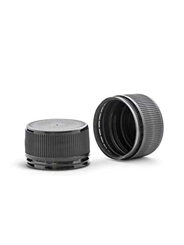  Replacement 28mm Tamper Evident Black Plastic Lids (Does NOT Replace White Metal Lids)