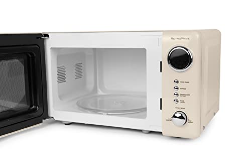 FRIGIDAIRE EFR376-CORAL Retro Bar Fridge Refrigerator With Side Bottle Opener, 3.2 Cu. Ft, Coral & Nostalgia Retro Compact Countertop Microwave Oven 0.7 Cu. Ft. 700-Watts With LED Digital Display