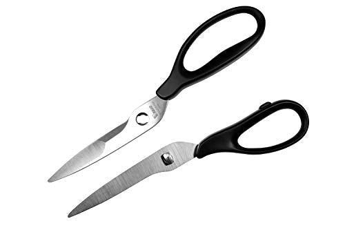  Seki Japan V.ROAD Heavy Duty Kitchen Scissors, Multifunctional Utility Shears, Stainless Steel Blade Black PP Soft Handle For Meat, Vegetable