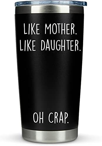  Mom Gifts From Daughter- Like Mother Like Daughter 20oz Coffee Travel Tumbler/Mug Purple - Funny Gift Idea For Mom, Mothers Day, Her, Unique, Best, Birthday, Presents