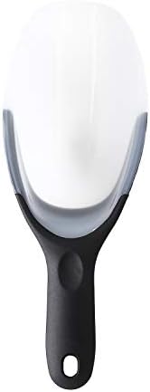  Magnetic Ice Scoop, Contoured Translucent Flexi-Plastic With Soft Grip Handle For Ice, Flour, Rice, Popcorn, Pet Food, Black