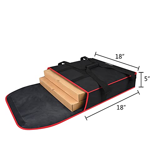  Pizza Bags For Delivery 18" X 18" X 5"Insulated Pizza Delivery Bag Moisture Free For Catering Food Delivery,Restaurant,Cookouts Black