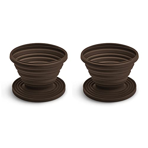  Collapsible Reusable Coffee Brewing Cone, Silicone, Number 2-Size, Brews 2 To 6-Servings, Set Of 2