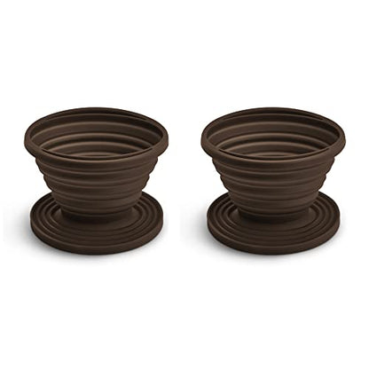  Collapsible Reusable Coffee Brewing Cone, Silicone, Number 2-Size, Brews 2 To 6-Servings, Set Of 2