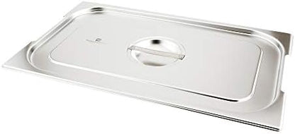  LID ONLY: Met Lux 10.25 X 6.25 Inch Steam Table Pan Lid, 1 Hotel Pan Lid - Fits 1/4 Size Steam Table Pan, Table Pan Sold Separately, Stainless Steel Steam Pan Cover, Built-In Handle - Restaurantware
