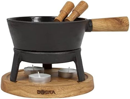  Boska Cheese Fondue Party Set - Fondue Pot Set Microwave Safe Ceramic Hot Pot Chocolate Fountain Snack - Wedding Registry Items Small Kitchen Appliances For Up To 4 Persons