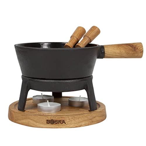  Boska Cheese Fondue Party Set - Fondue Pot Set Microwave Safe Ceramic Hot Pot Chocolate Fountain Snack - Wedding Registry Items Small Kitchen Appliances For Up To 4 Persons