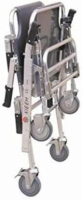  BMINK Manual Stair Chair, Portable Folding Stair Chair Emergency 4 Wheels Transport Chair Ambulance ChairFirefighter Evacuation Foldable Aluminum Lift